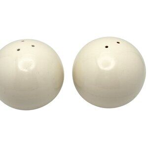 Vtg Ceramic Orb Salt Pepper Shakers Japan 2.5" White Round MCM Retro Decor